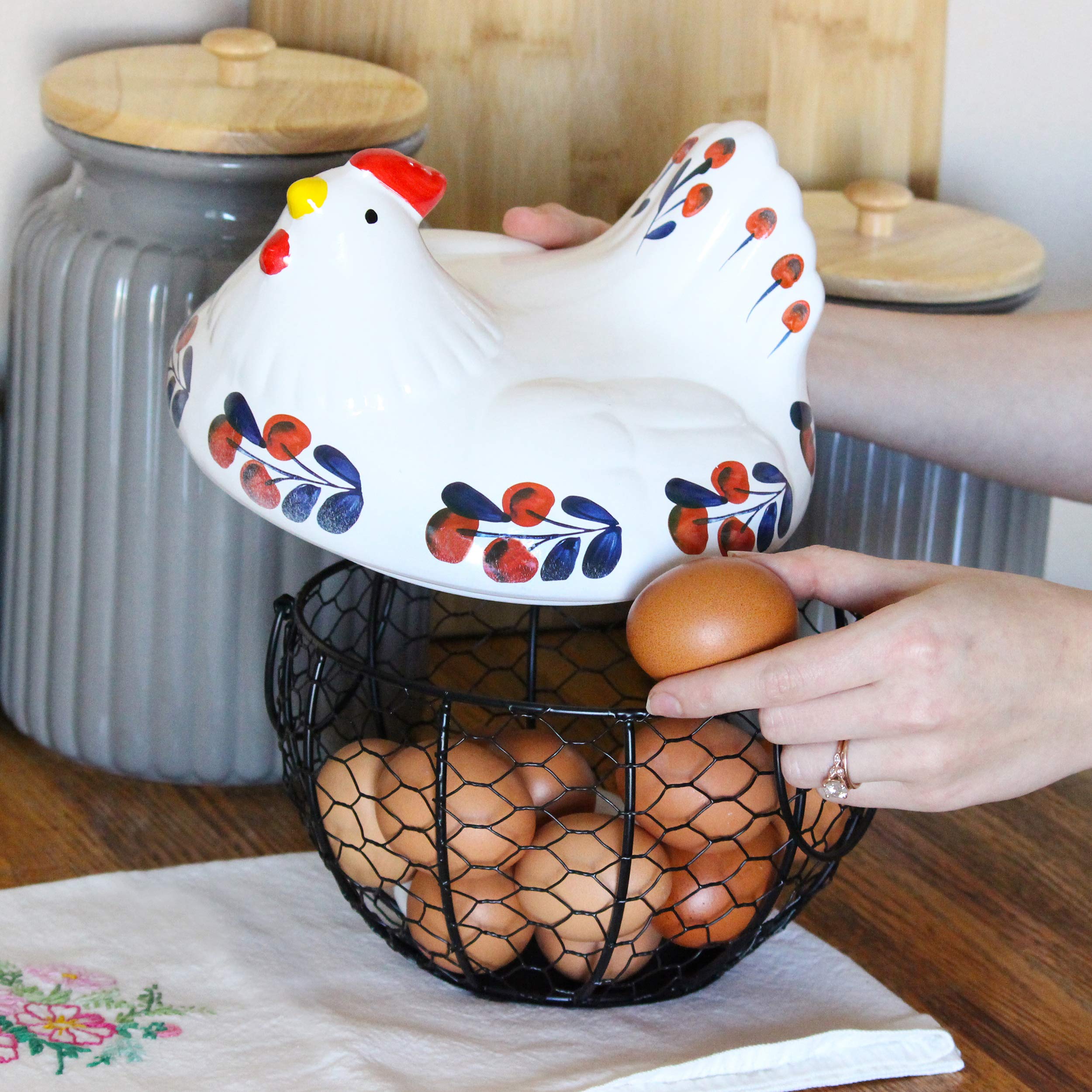 ケージ・アクセサリー ann Amazon.com: Rural365 Chicken Egg Basket in Navy and Red
