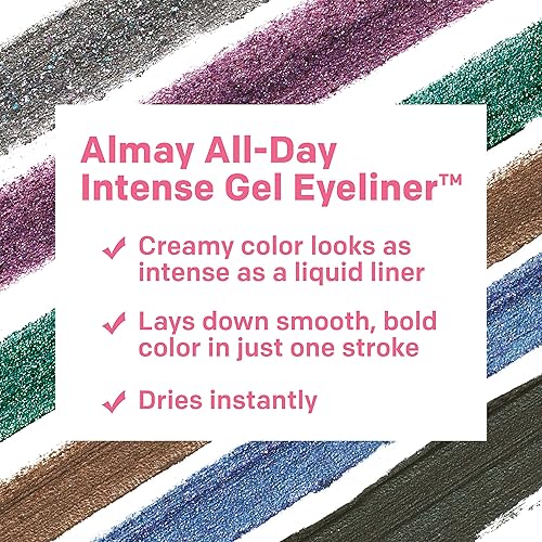 Miniatura 5 de Almay - All-Day Intense Gel Eyeliner, Lápiz de ojos cremoso de larga duración, resistente al agua y a la decoloración, fácil de afilar, 150