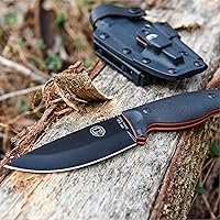 Vista 2 de Holtzman's Gorilla Survival Bloodline - Cuchillo de hoja fija con funda, acero de alto carbono 1095 de espiga completa, cuchillo de caza y bushcraft