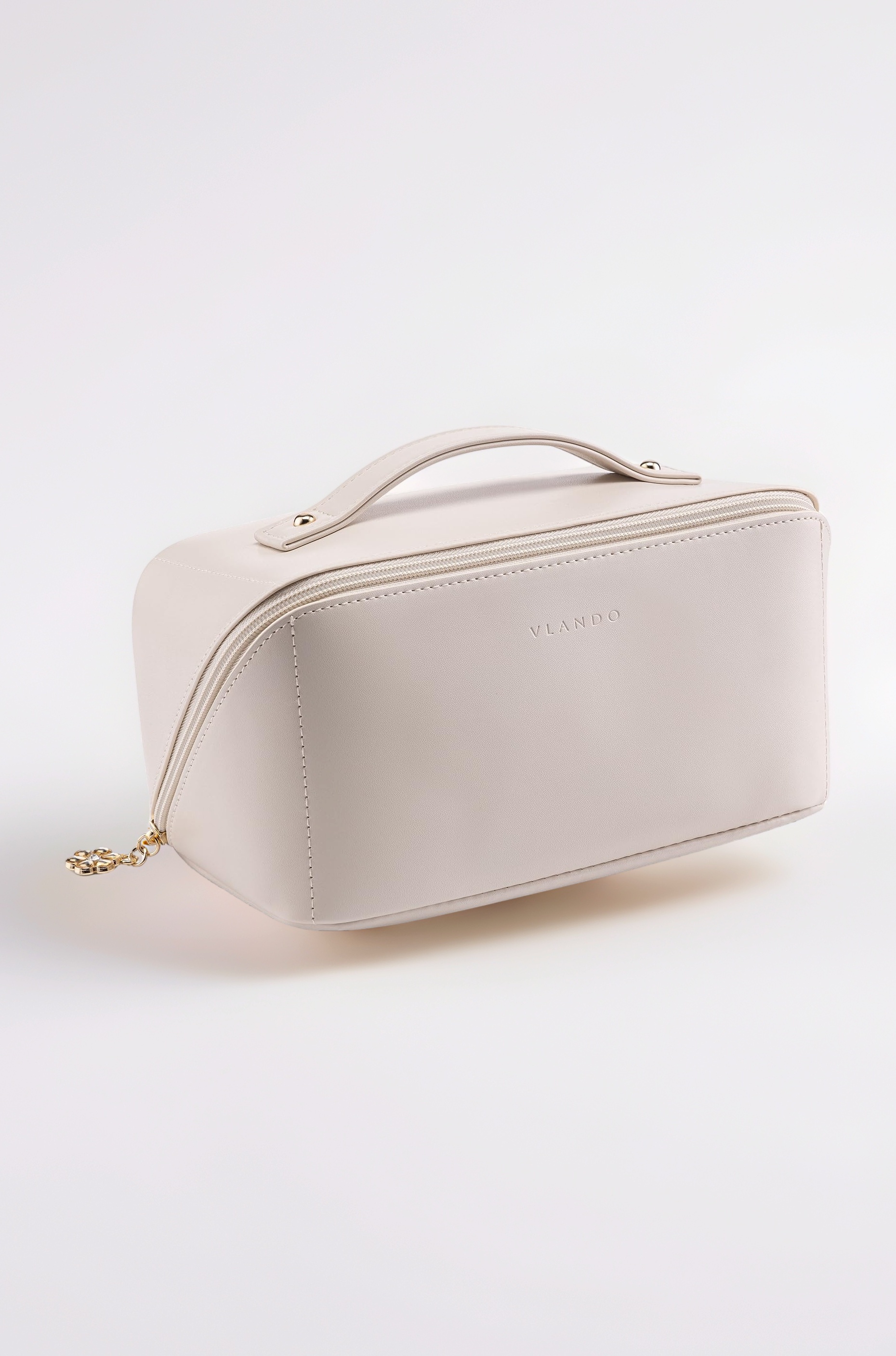 Travel Makeup Bag, PU Leather Travel Toiletry Bag Cosmetic Bag, 01-White, White, Fashion