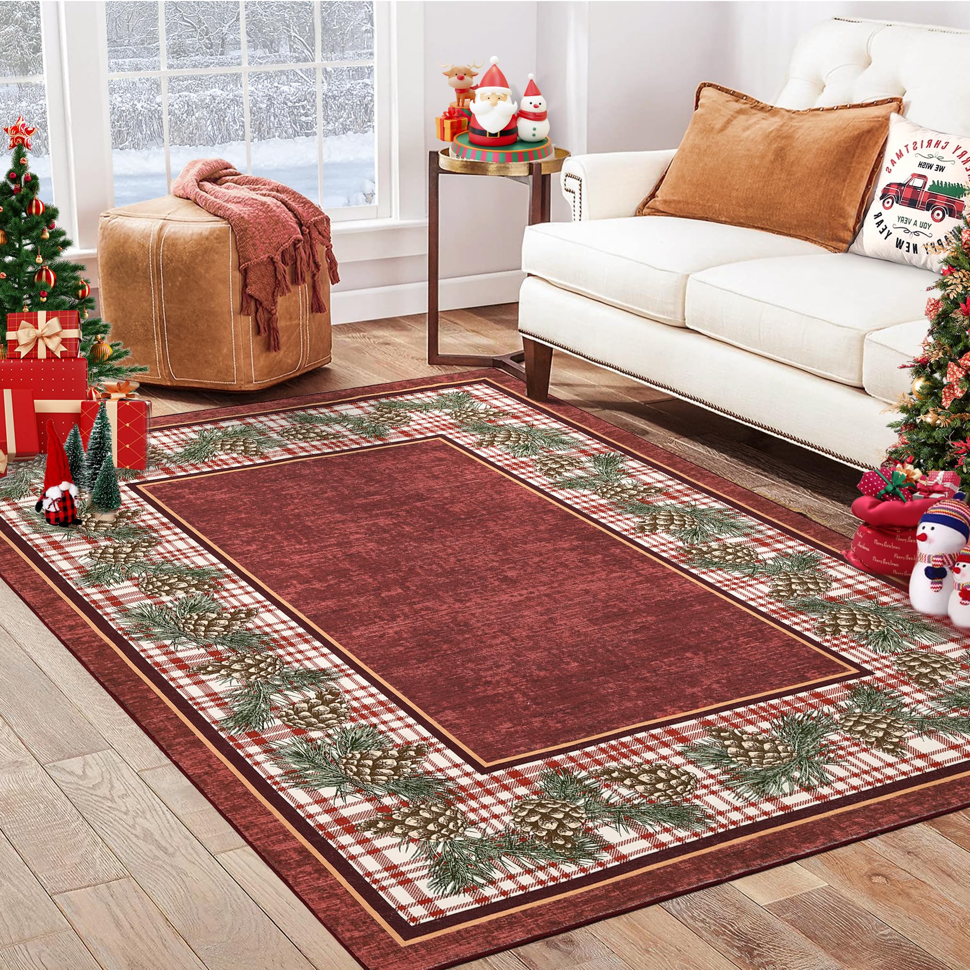 ラグ・カーペット Spain made Christmas rug blanket Amazon.com: RUGSREAL Christmas Area Rug 9x12 Washable Rug Xmas