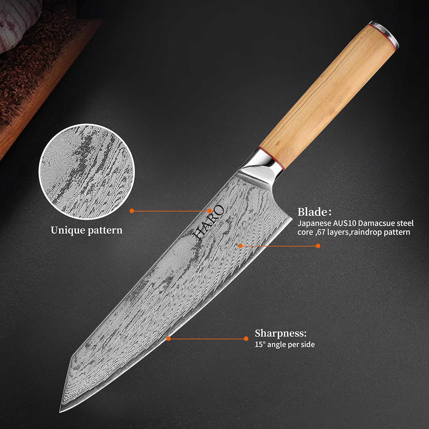 Best Cyber Monday 🔥 HARO CUTLERY Premium Series 9-piece Japanese Chef Knife Set | Damascus Knife Set | Forged AUS10V Steel Chef Knife Set Professional | Razor Sharp Knives Set For Kitchen | Kitchen Knife Set