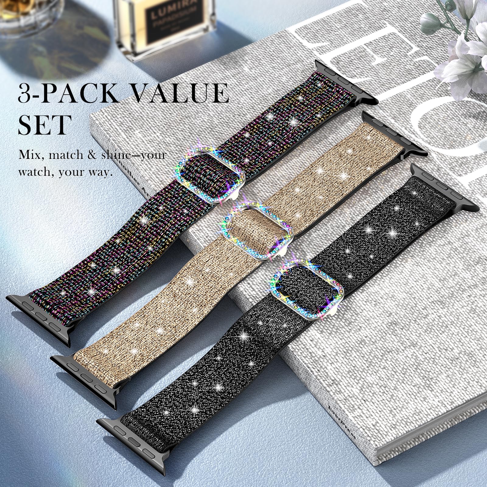 LETOID Correas elásticas diseñadas para Apple Watch Band de 38 mm, 40 mm, 41 mm, 42 mm, 44 mm, 45 mm, 46 mm, 49 mm, correa elástica de nailon suave para iWatch Series 11, 10, 9, 8, 7, 6, 5, 4, 3, 2, 1