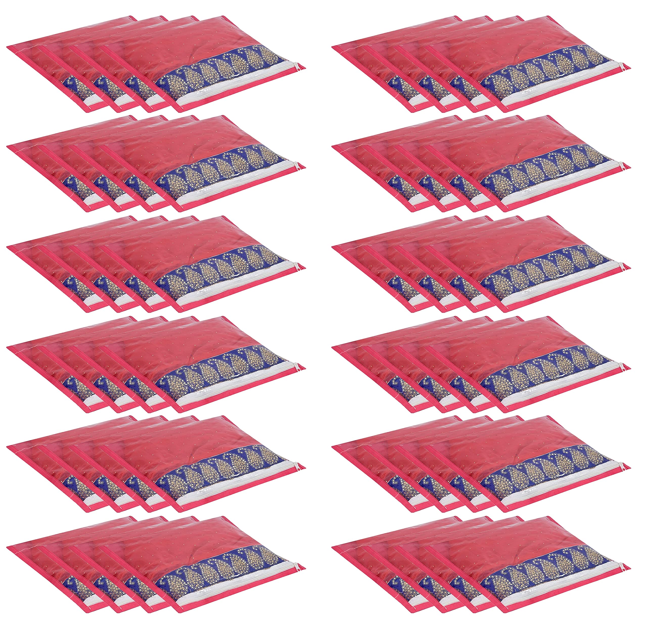 DIKHAWA 48 Piece Non Woven Fabric Single Packing Saree Cover with Zip for Storage (43X35 CM_PINK) (B09W9N5KYN) Amazon Price History, Amazon Price Tracker