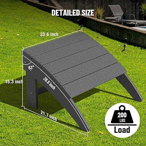Miniatura 2 de Adirondack - Taburete otomano para exteriores, resistente a la intemperie, reposapiés de plástico para silla Adirondack, ampliamente utilizado para