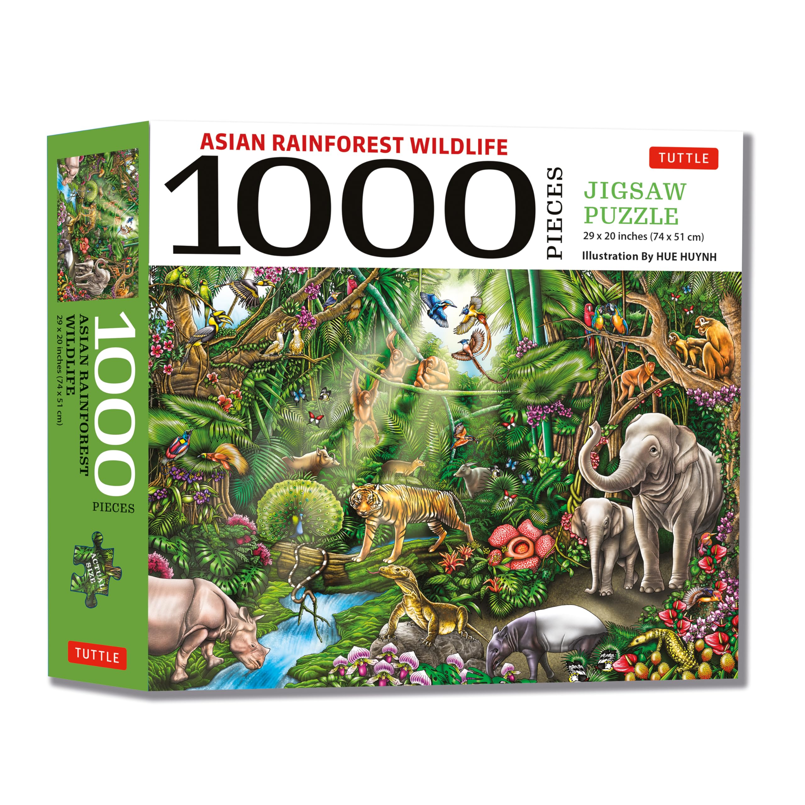 Asian Rainforest Wildlife - 1000 Piece Jigsaw Puzzle: Finished Size 29 in X 20 Inch (74 X 51 CM)