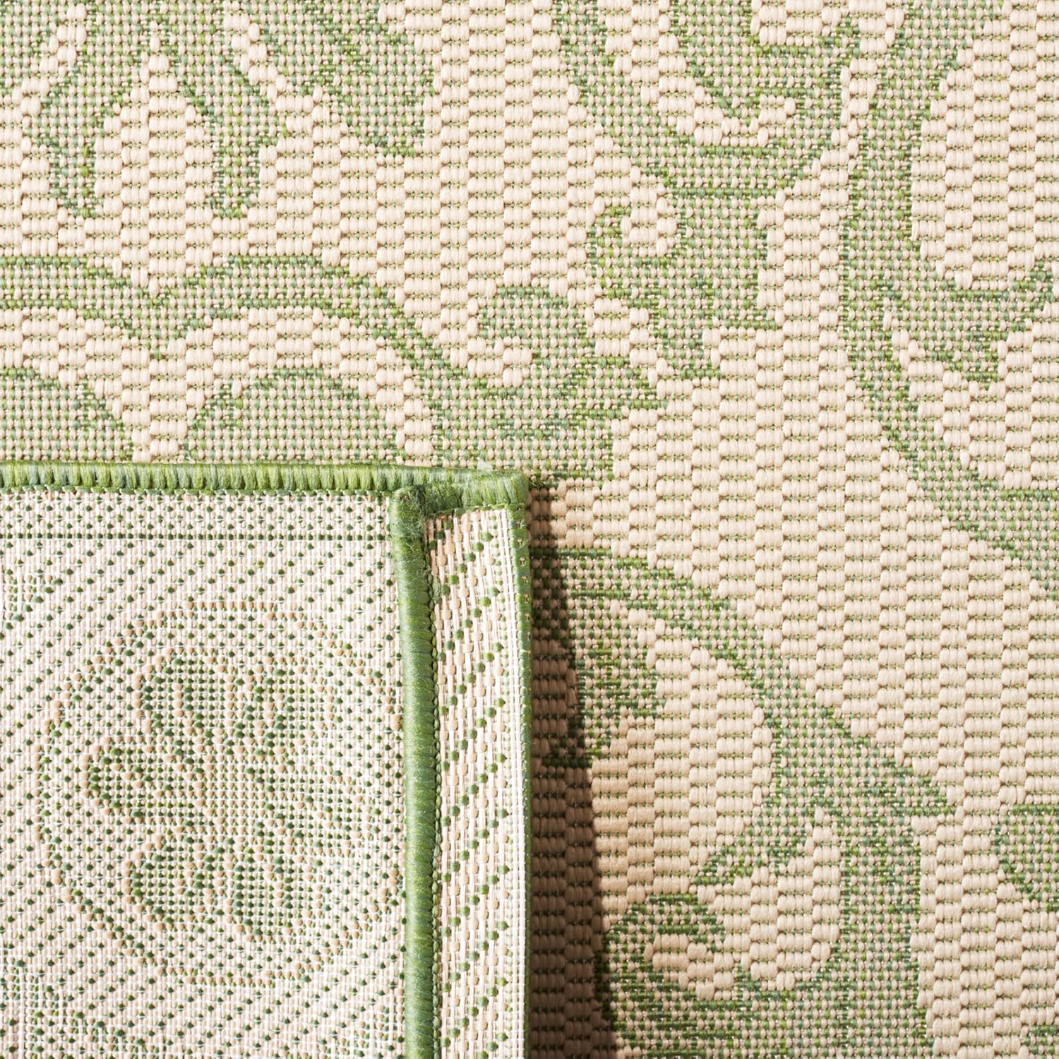 SAFAVIEH Courtyard Collection 8' x 11' Natural / Olive CY2829 Indoor/ Outdoor Waterproof Easy-Cleaning Patio Backyard Mudroom Area-Rug