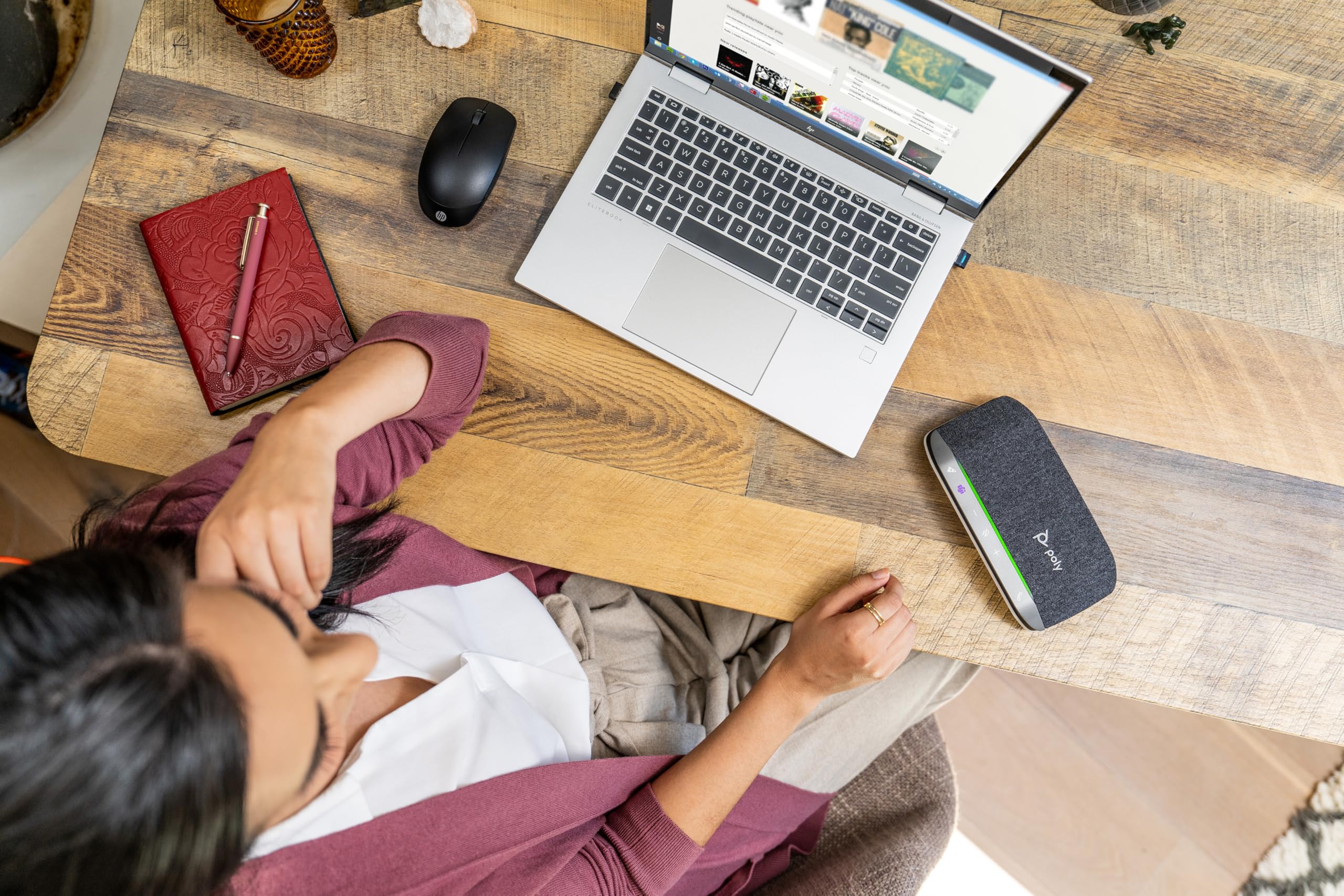 Poly Sync 20+ Persönlicher, tragbarer Bluetooth-Konferenzlautsprecher (Plantronics) – Echo-/Rauschunterdrückung – USB-C-Bluetooth-Adapter, Kompatibel: Teams (zertifiziert), Zoom, PC, Mac, Mobiltelefon