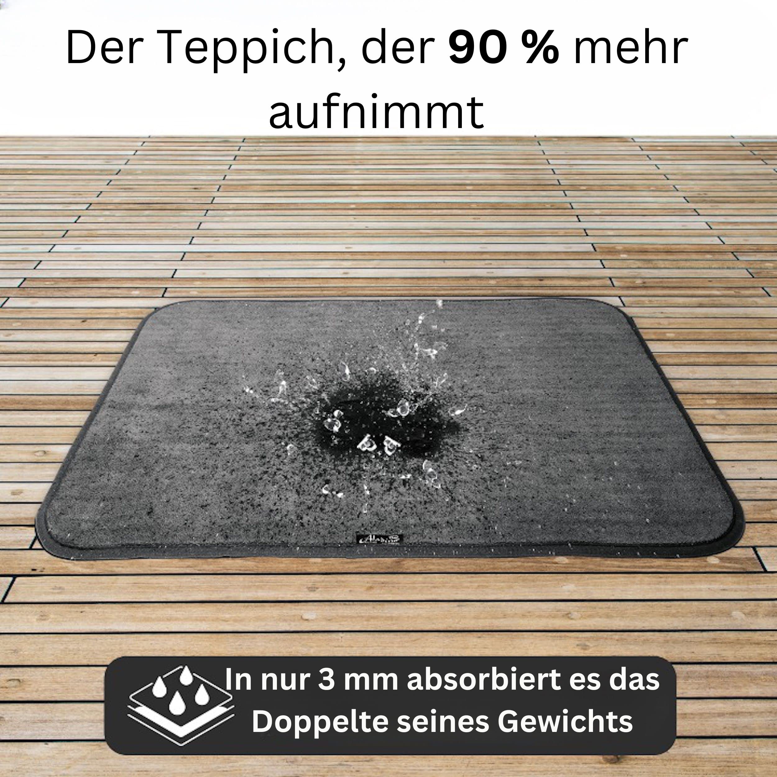 Aladino il tappeto Magico Badezimmerteppich, rutschfest, 65x100 cm, Grau | Badematte Und Fußmatte, Maschinenwaschbar, Saugfähig, Rutschfest, Für Innen Und Außen, Made In Italy