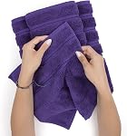 American Soft Linen 6 Piece Towel Set, 2 Bath Towels 2 Hand Towels 2 Washcloths, 100% Turkish Cotton Towels for Bathroom, Purple Towel Sets