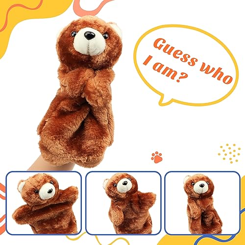 Miniatura 2 de Cuteoy Juguete de peluche con forma de oso de mano, boca abierta y movible, juego de rol creativo, narración de historias, regalos para niños