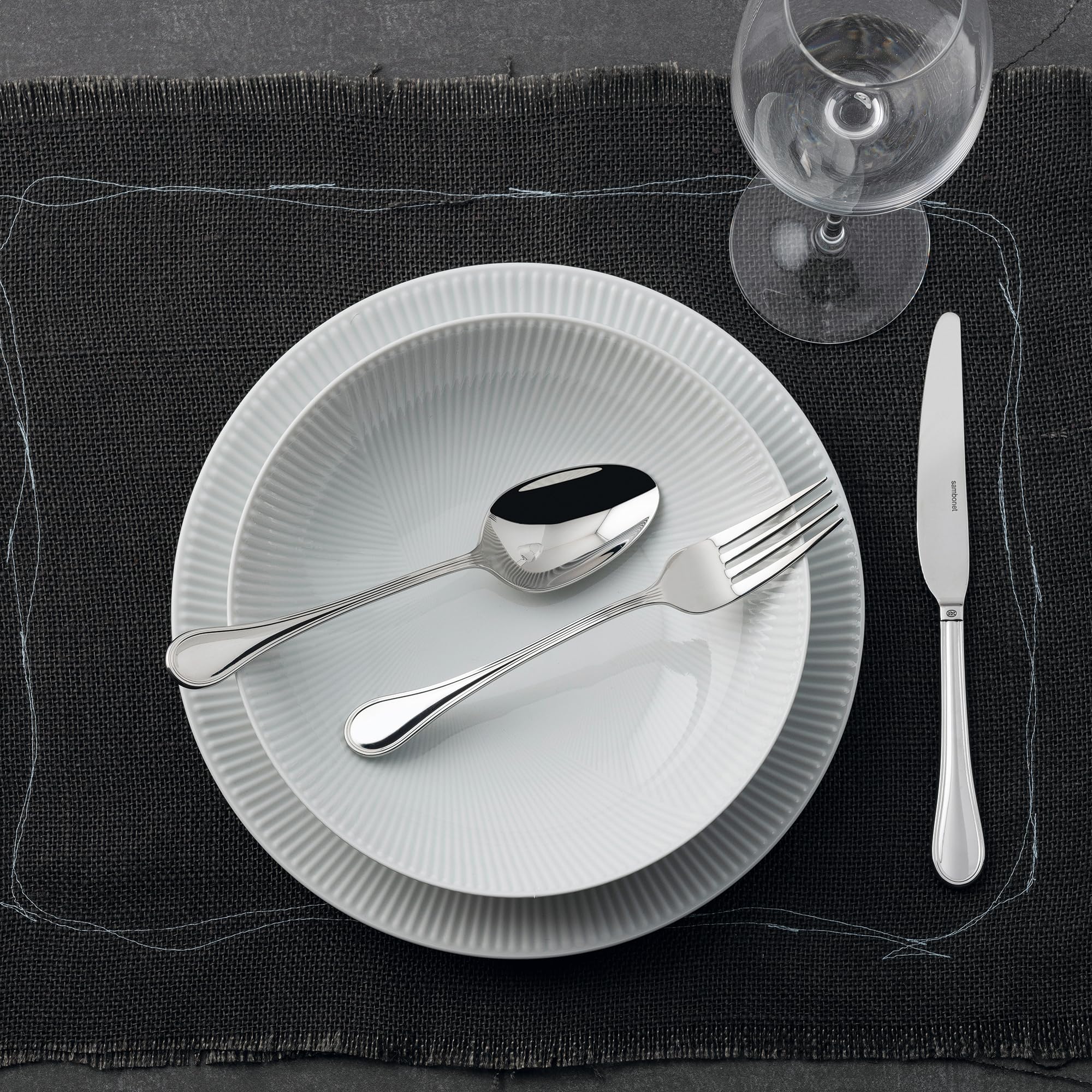 Sambonet 52563-81 Royal Inox - Set di Posate da Tavola monoblocco in acciaio inox 18/10, per 6 persone, 24 pezzi: 6 forchette, 6 cucchiai, 6 coltelli, 6 cucchiaini da tè