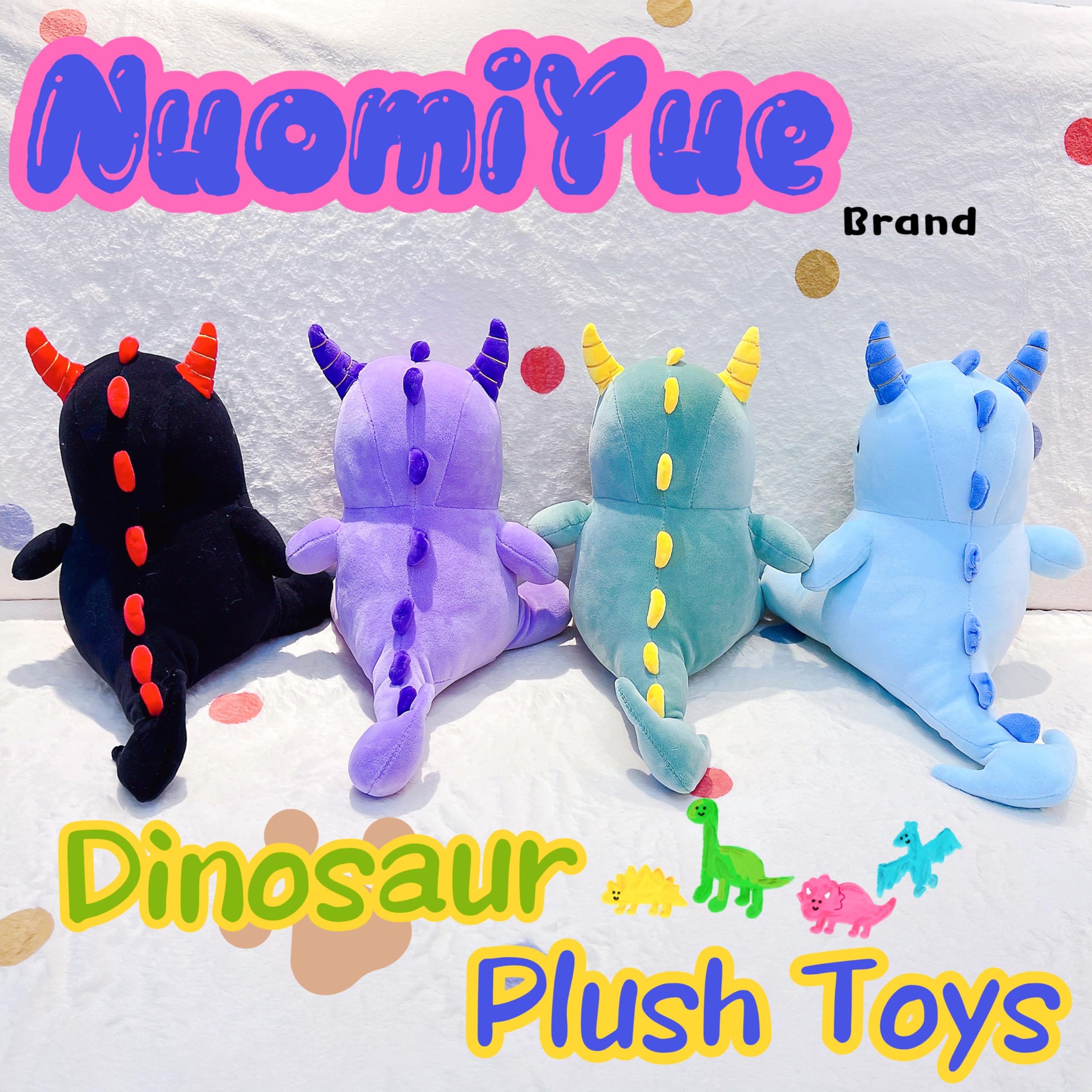 Amazon.co.jp: NuomiYue パープル 恐竜 ぬいぐるみ 角付き 12インチ