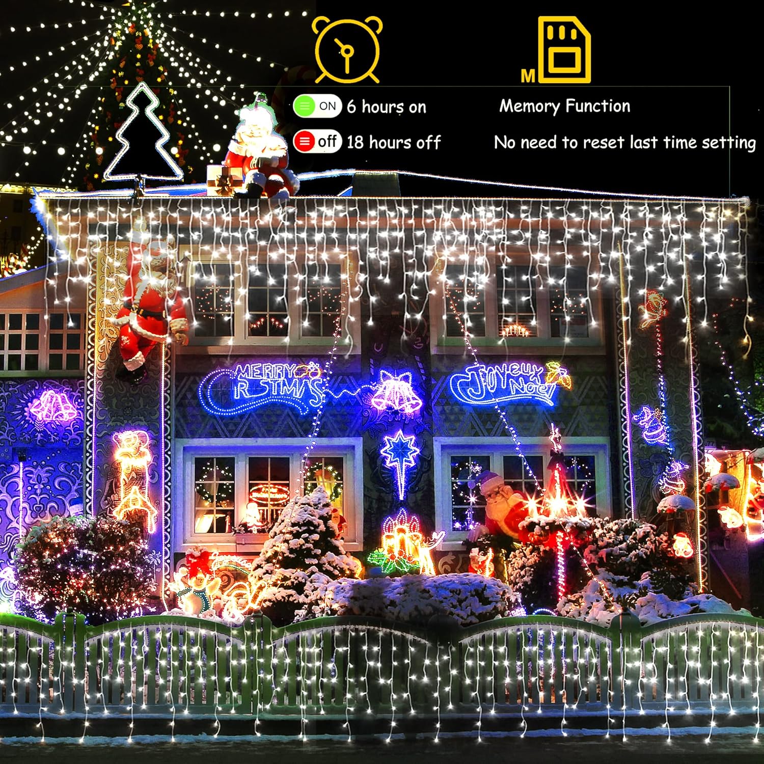 Free Shipping 🛒 66ft Christmas Lights Decorations Outdoor, 640 LED 8 Modes Curtain Fairy Lights with 120 Drops,Plug in Waterproof Timer Memory Function for Christmas Holiday Wedding Party Decorations Free Shipping Offer 66ft Christmas Lights Decorations Outdoor, 640 LED 8 Modes Curtain Fairy Lights with 120 Drops,Plug in Waterproof Timer Memory Function for Christmas Holiday Wedding Party Decorations