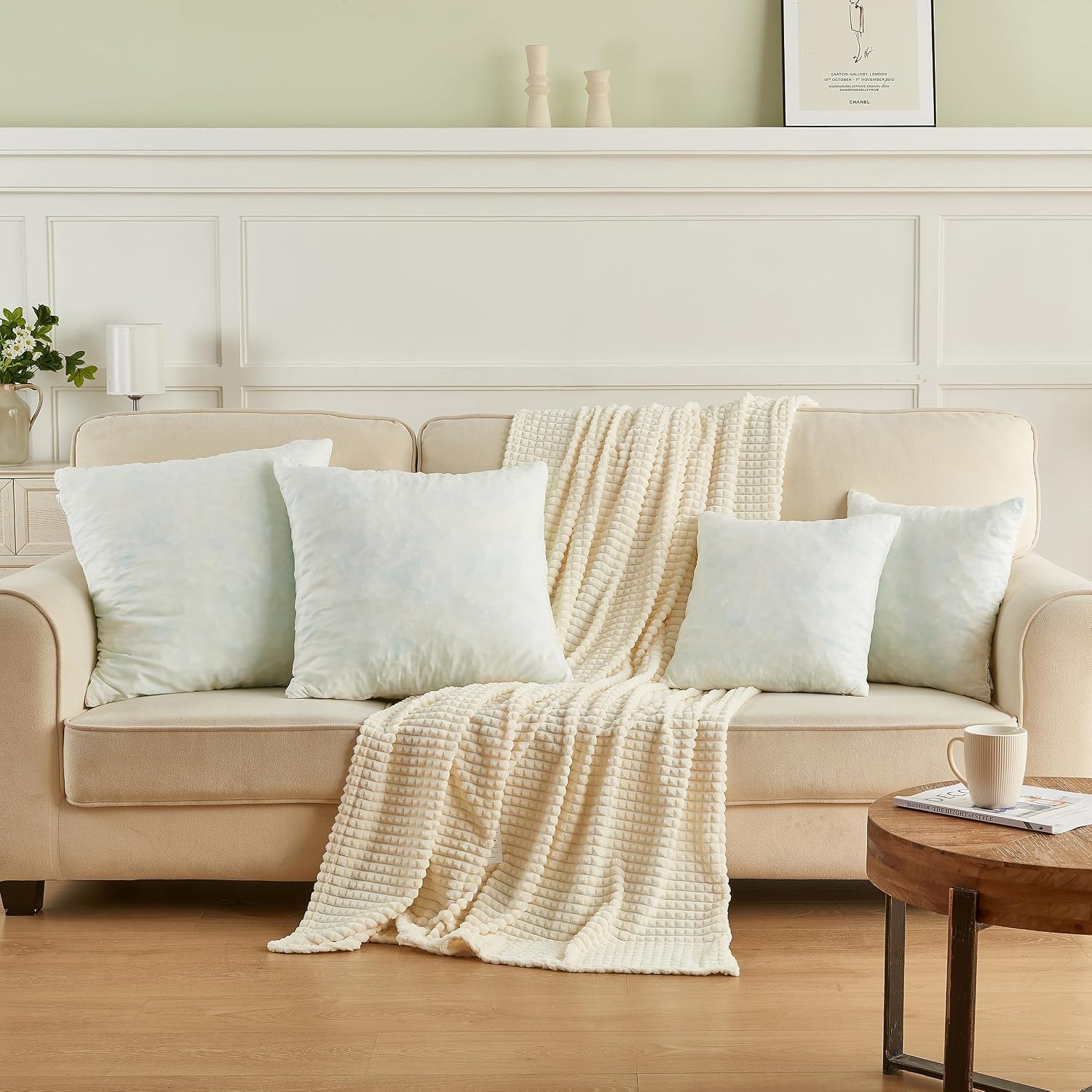 Simple&Opulence 18x18 Pillow Inserts Set of 2, Shredded Memory Foam, White | Filled with shredded memory foam, these cooling pillow inserts add plush support to decorative cushions on your couch, bed, o