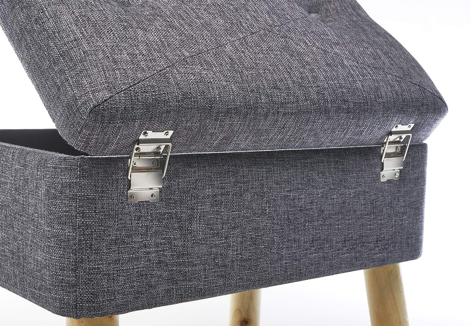 Kobolo Kofferhocker Hocker Polsterhocker aus Textil 50x35x45 cm Grau