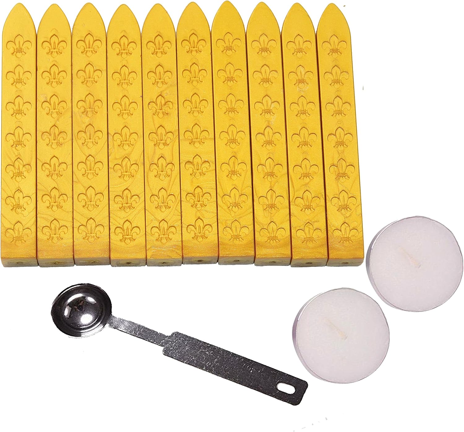 Aokbean 10pcs Colors Flower Antique Carved Wax Sealing Sticks for Retro Vintage Wax Seal Stamp Without Wick (Gold)