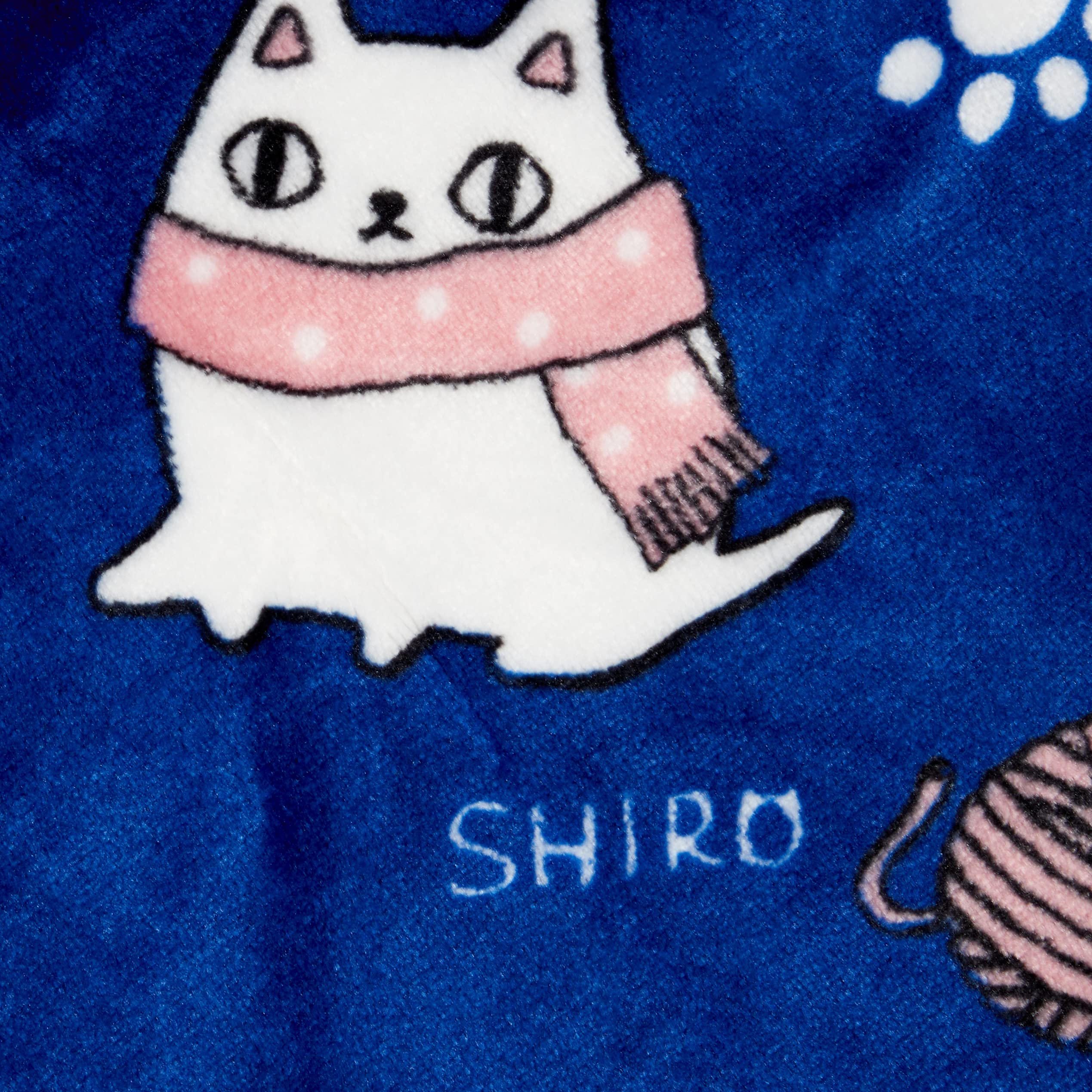 Amazon｜セラミック藍 猫3兄弟 フランネルブランケット ブルー サイズ