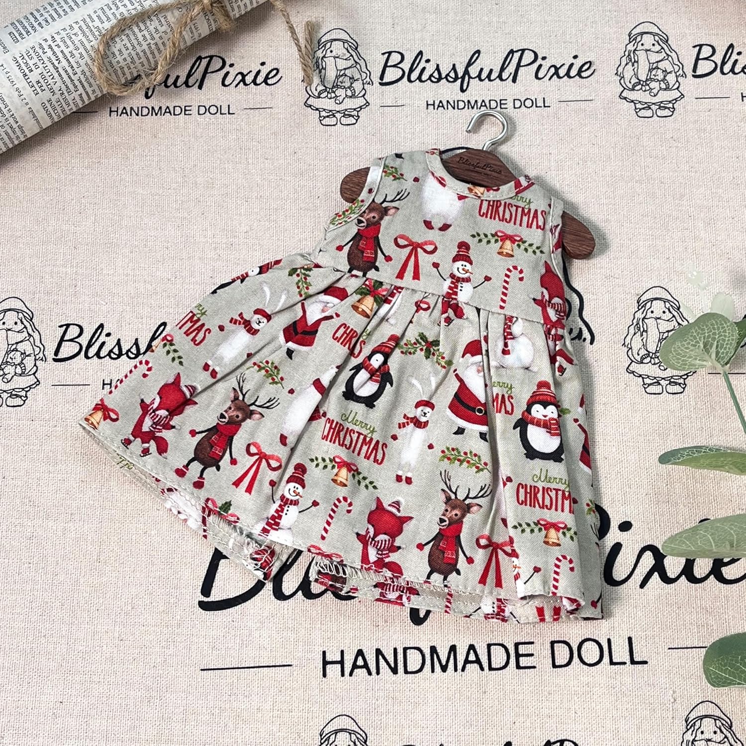 BlissfulPixie Handmade Waldorf Doll Clothes 12 inch Clothing Set with Pretty Box Girl Christmas Birthday Present-Gabriella's Clothes Accessories