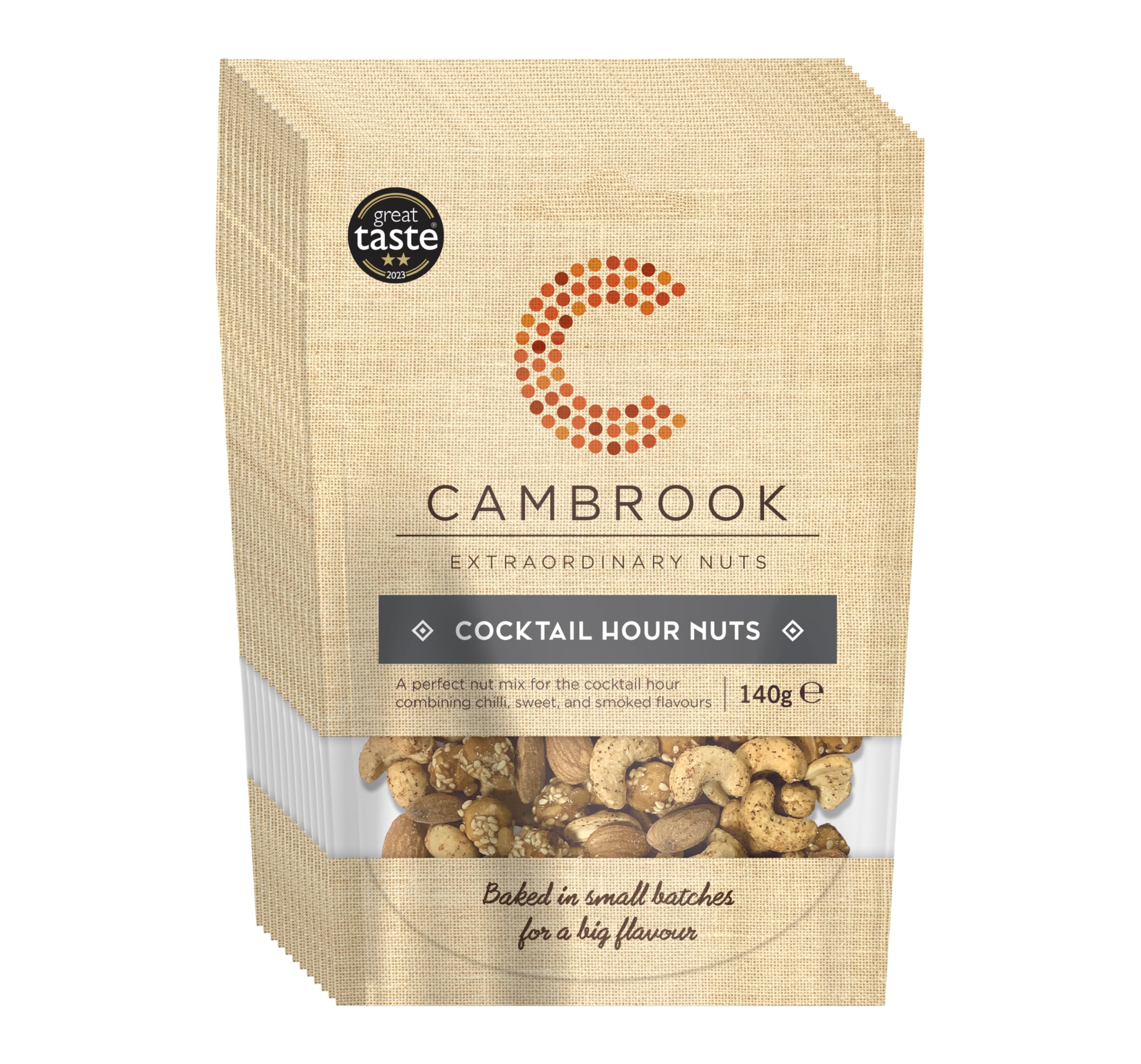 Cambrook - Cocktail Hour Nuts, 140g Bags, Pack of 12