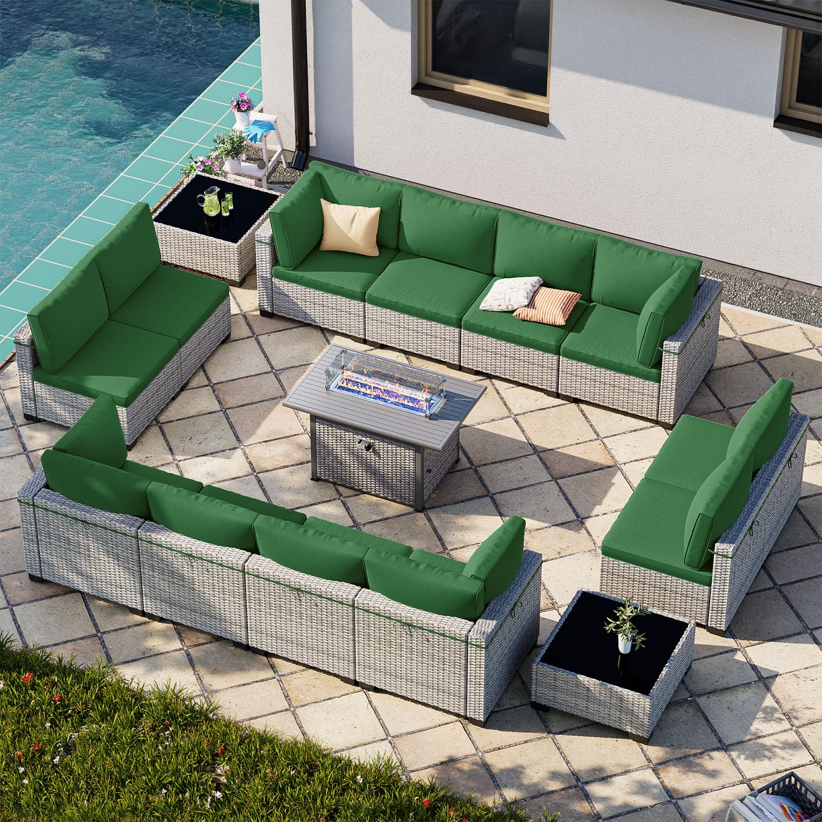 Outdoor PE Wicker Rattan Modular Patio Sectional Sofa Set