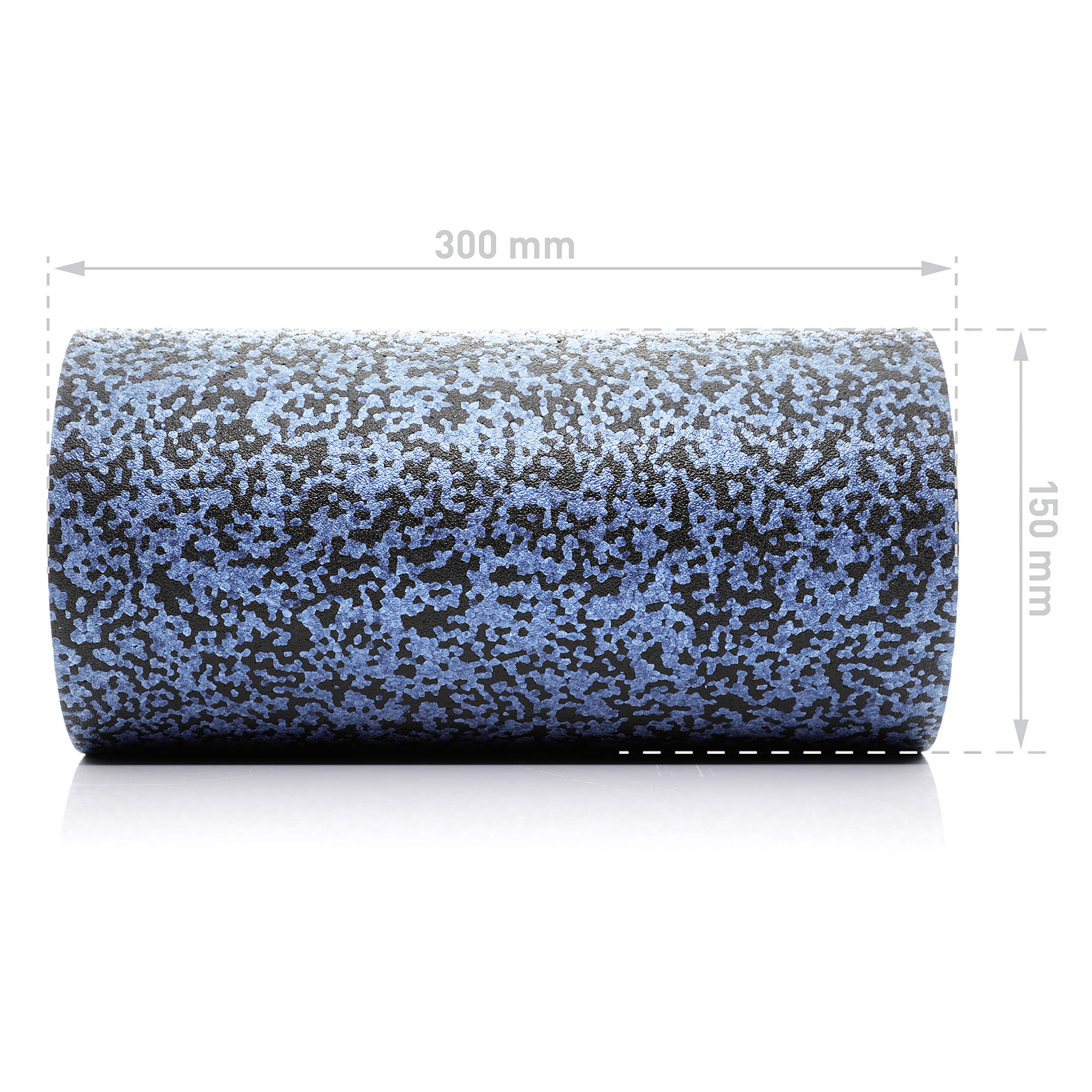 BODYMATE Rouleau de Massage pour fascias Extra Dur, Bleu/Gris + E-Book Gratuit - Différentes Longueurs