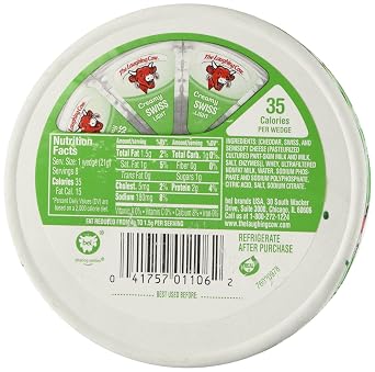 Laughing Cow Spreadable Cheese Wedges Light, 8 pieces