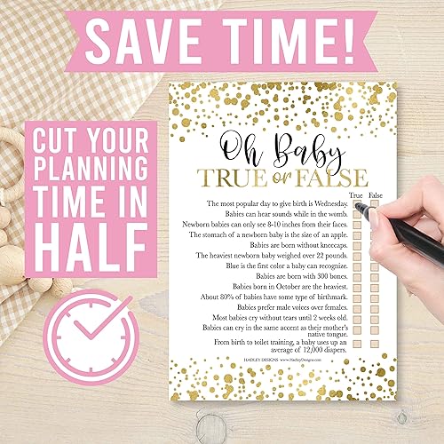 Miniatura 7 de Juegos dorados para baby shower, género neutro, 2 juegos de doble cara, 25 palabras para ideas de baby shower, 25 juegos de baby shower, juegos de