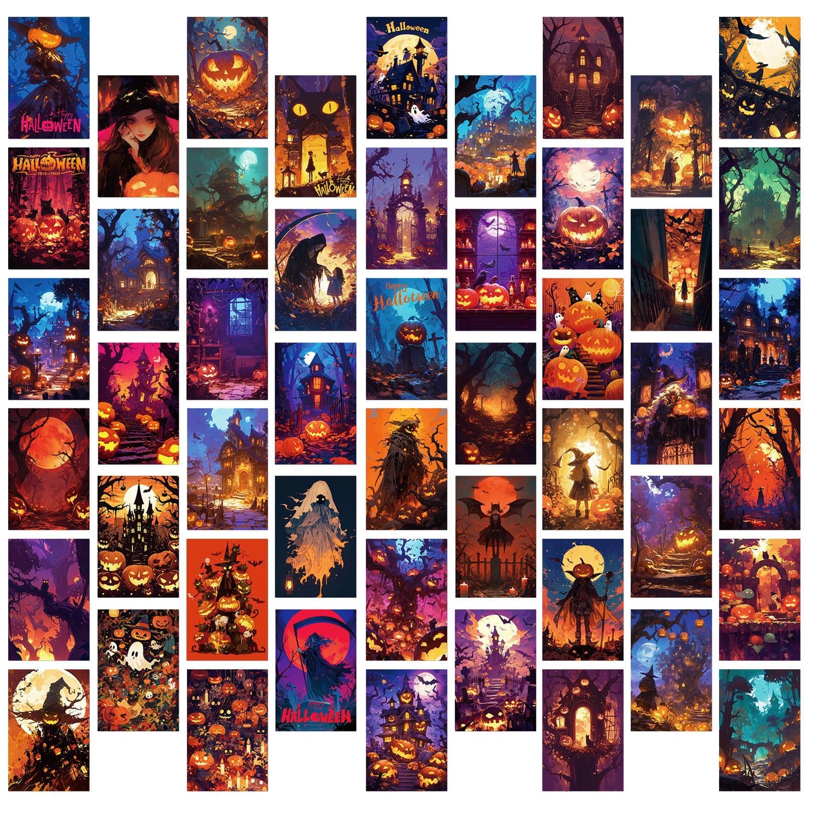Cartes postales vintage d'Halloween pour relooker un mur sans peinture