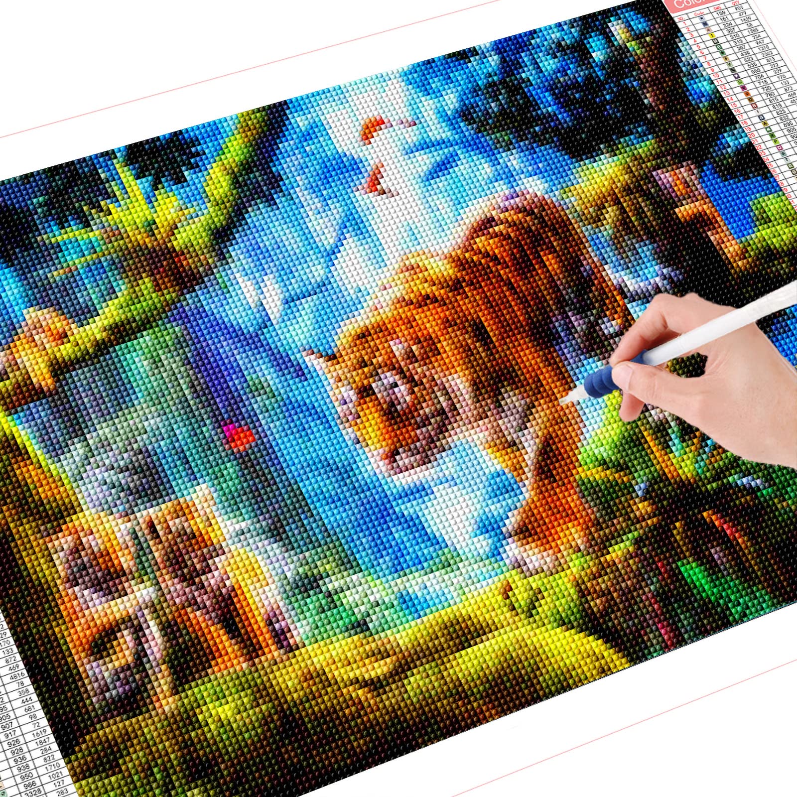 Trayosin DIY 5D Diamond Painting Gross, Diamant Painting Bilder Tiger Diamant Malerei Tier Kits Malen nach Zahlen Stickerei Set Kreuzstich Bilder Wall Decoration (120x80cm)