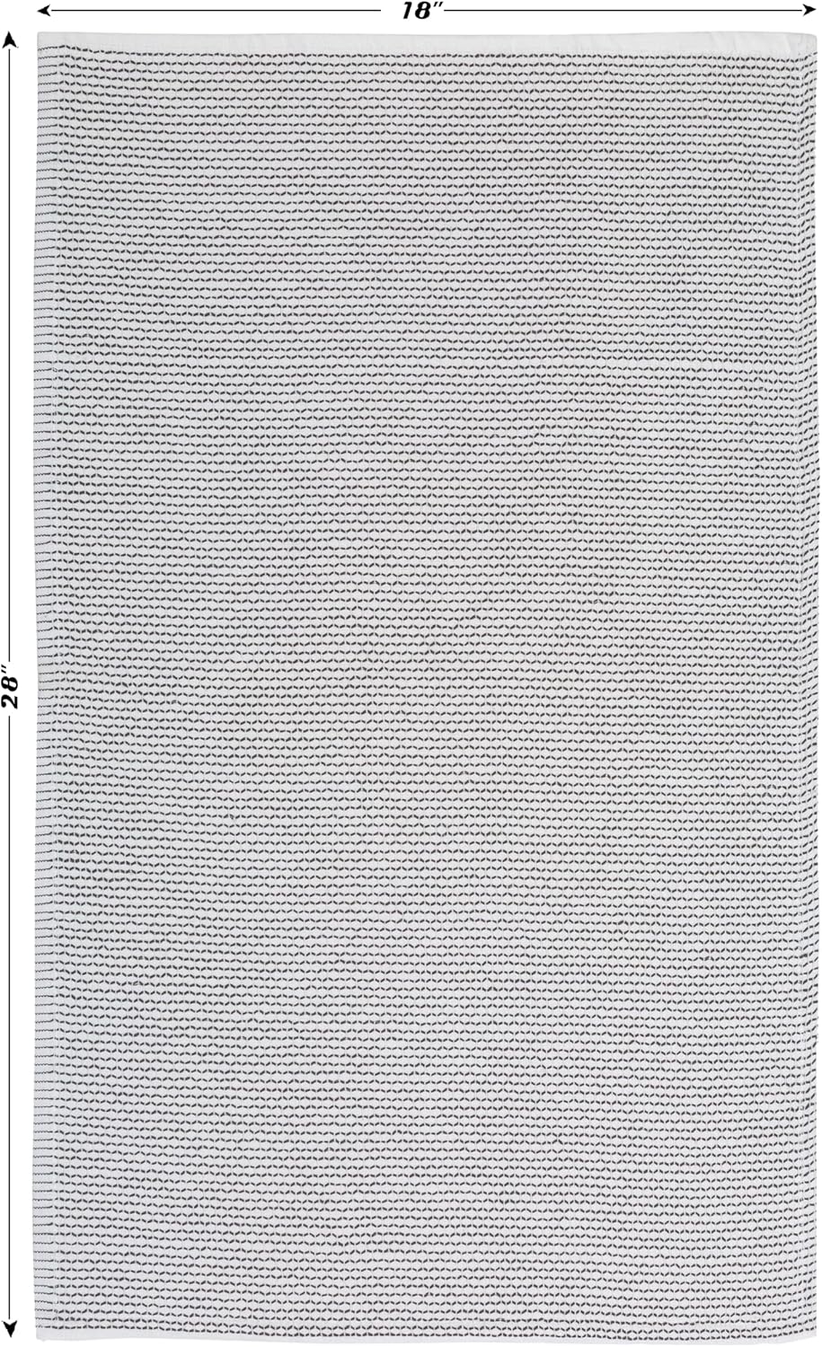 SYDR Premium Kitchen Towel (18”x 28”, 6 Pack), Cotton Kitchen Hand Towel, One Side Terry Dish Towel, Highly Absorbent Set with Hanging Loop, Grey