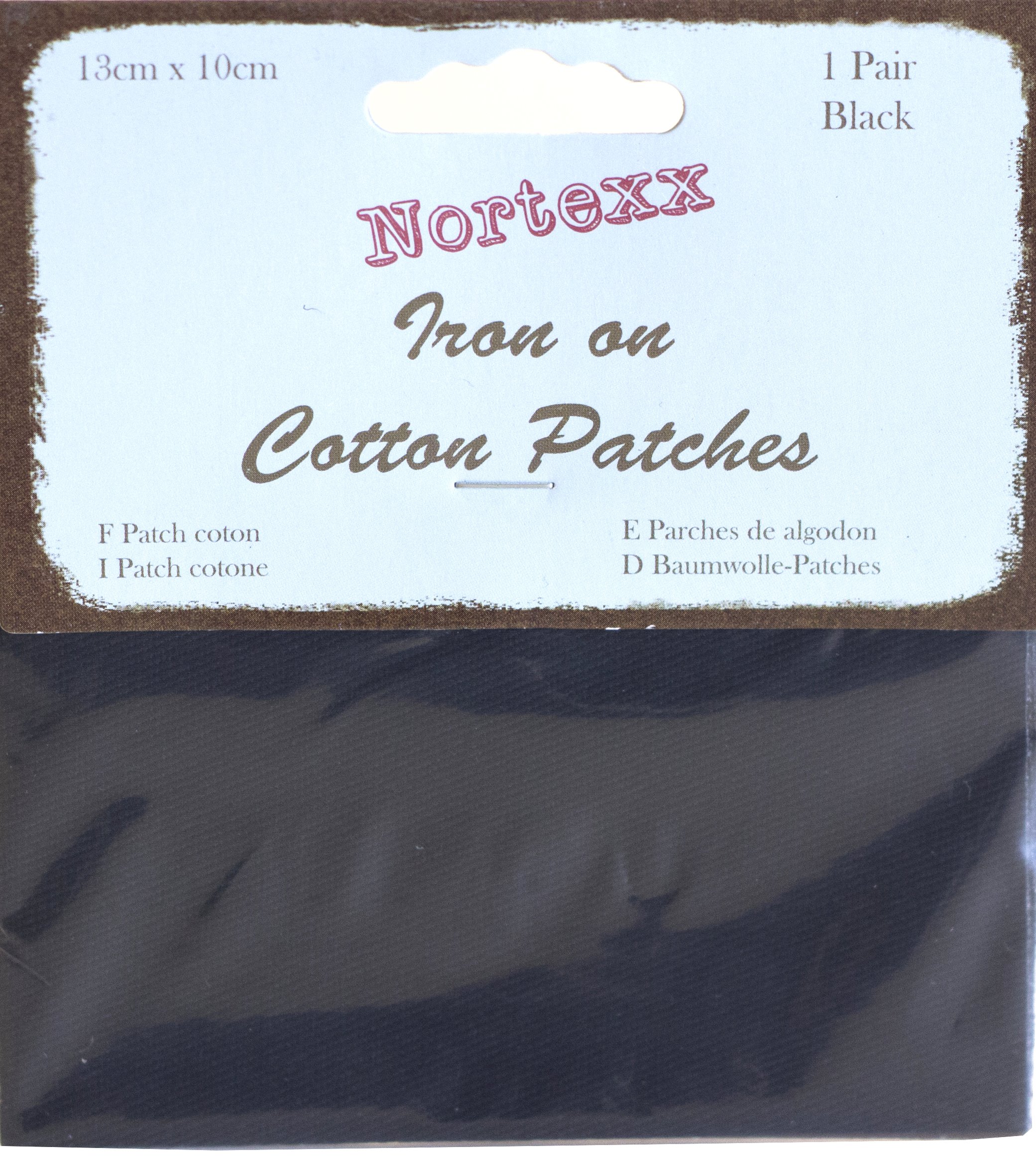 Nortexx Iron On Clothing Cotton Patches Mending Repair Quick Fix Crafting Black