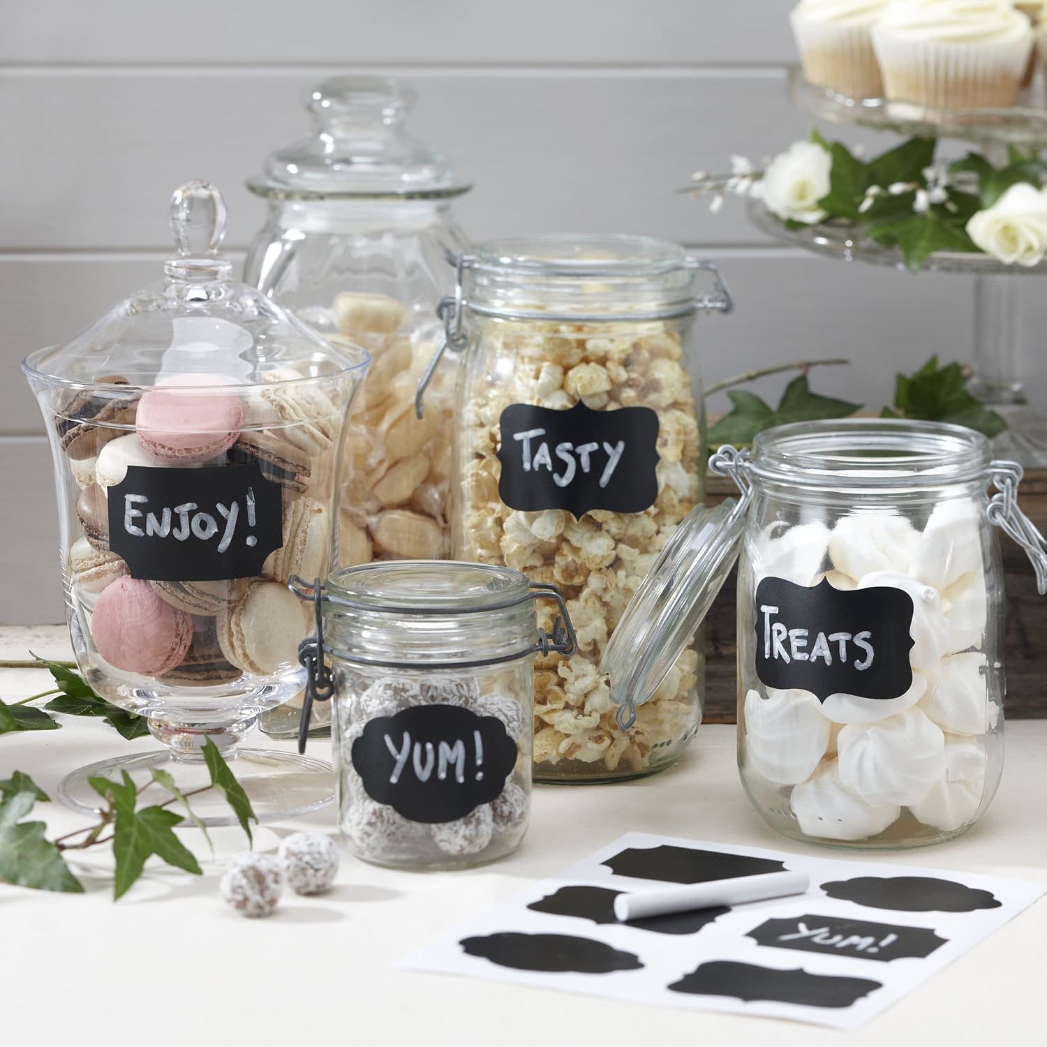 Ginger Ray Chalk Board Reusable Sticker Labels Wedding Decoration, 12 Pack