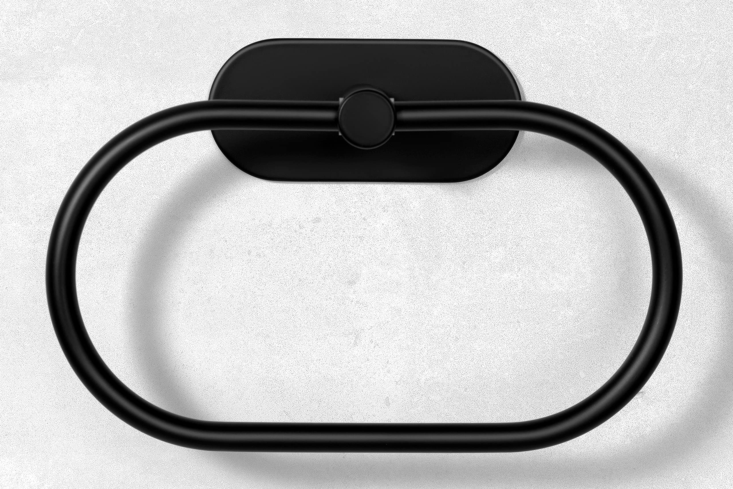 Toallero Sin Taladrar - Soporte para Gancho de Baño Toalla Anillo Pared para Pegar (Acero Inoxidable (Negro))