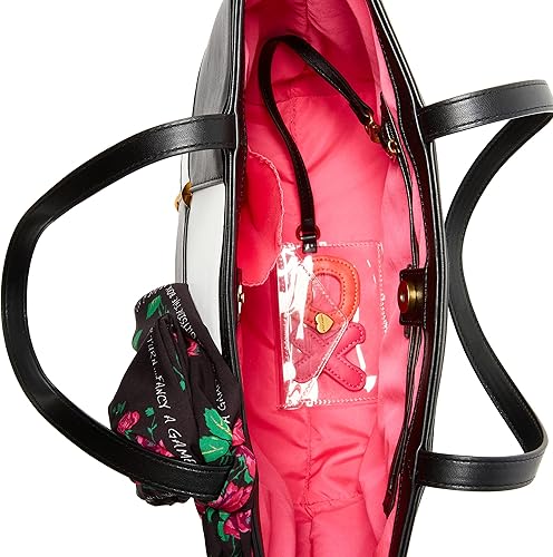 Miniatura 4 de Betsey Johnson Tic Tac Tote, NegroBlanco, NegroBlanco