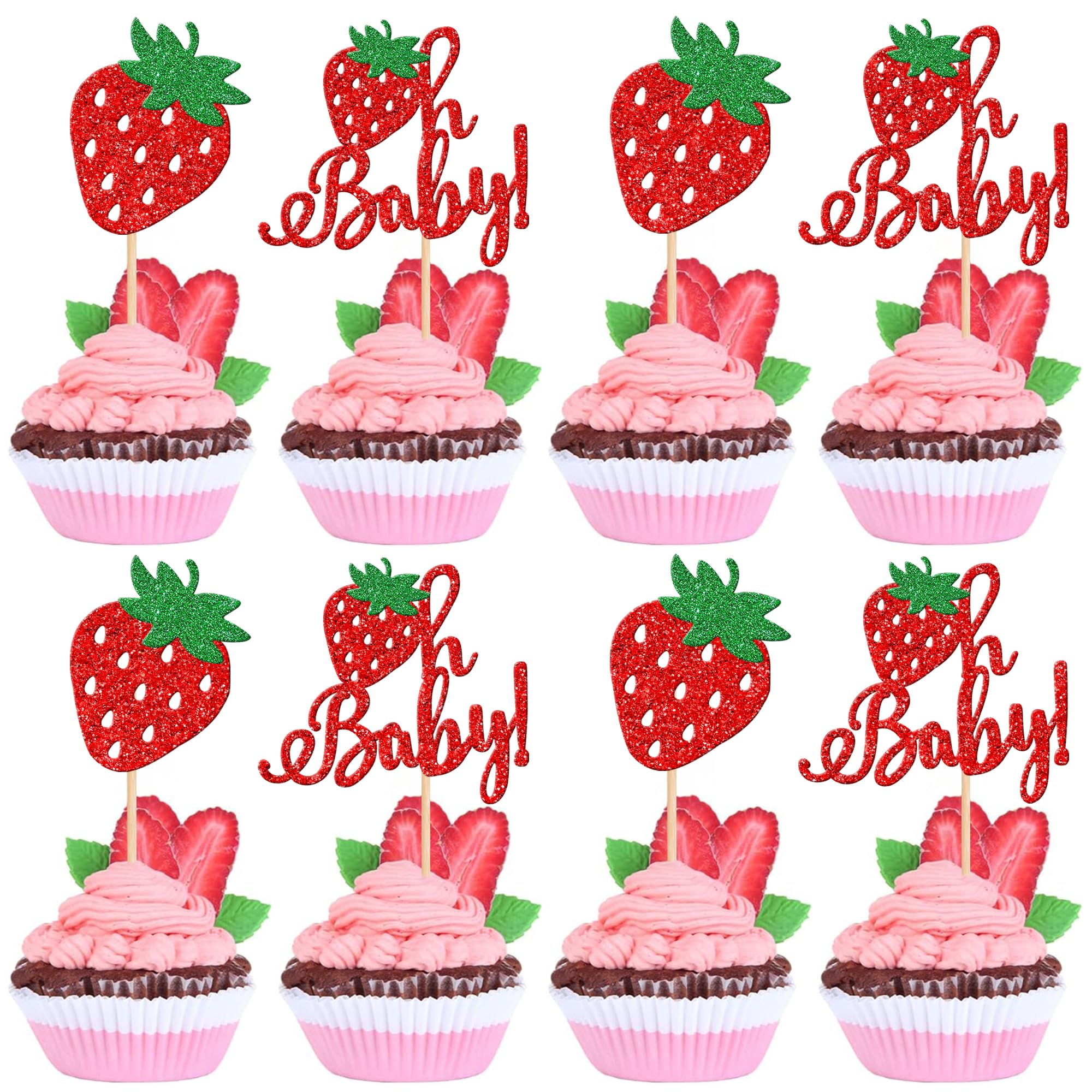 1st Birthday Cake Topper - Strawberry Theme -23
