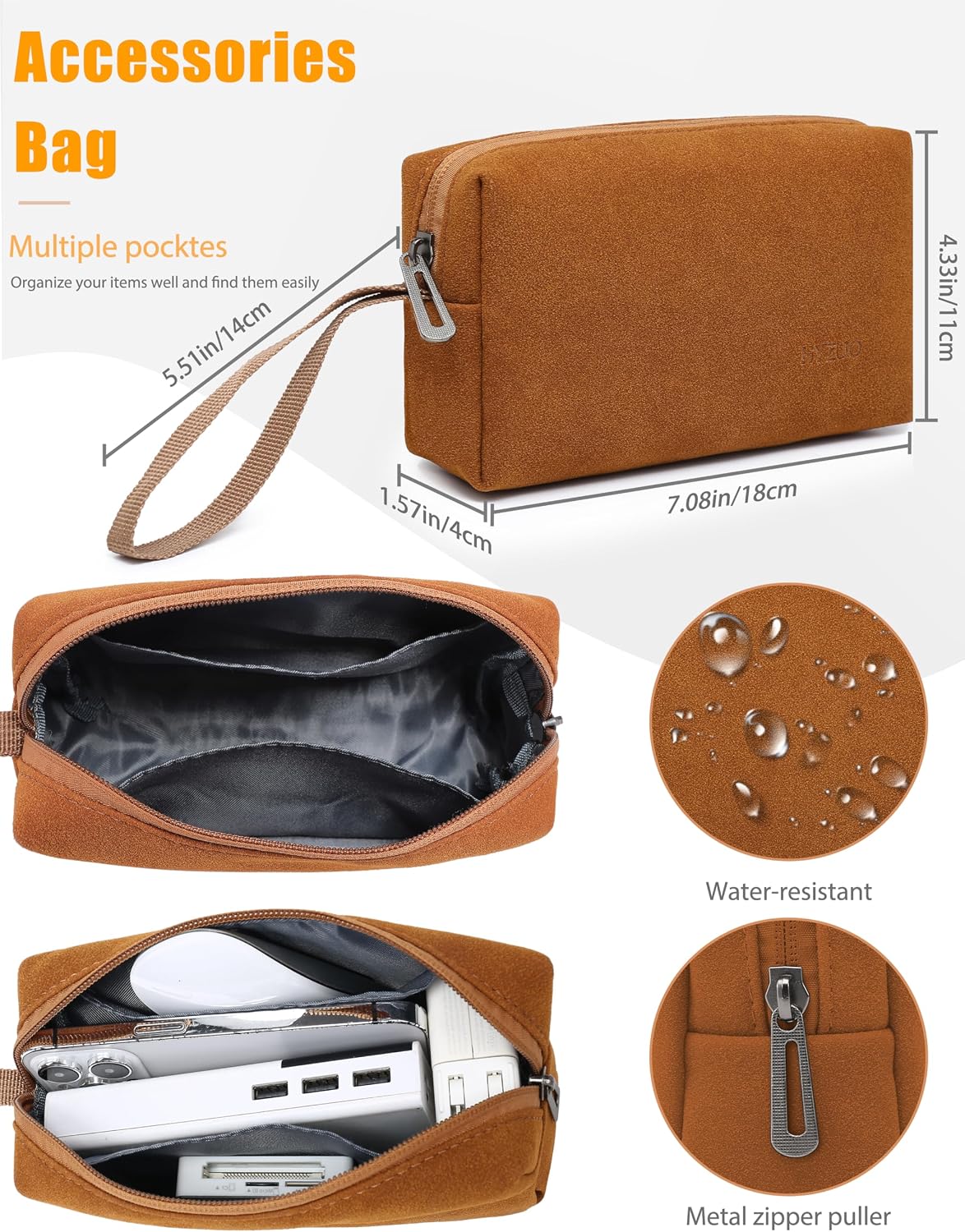 HYZUO 13.3-14 Inch Laptop Sleeve Case Bag with Adjustable Stand for MacBook Pro 14 M5/M4/M3/M2/M1 Pro/Max A3426 A3427 2026-2021, MacBook Air/Pro 13.3, 13.8-13.5 Surface Laptop, Brown