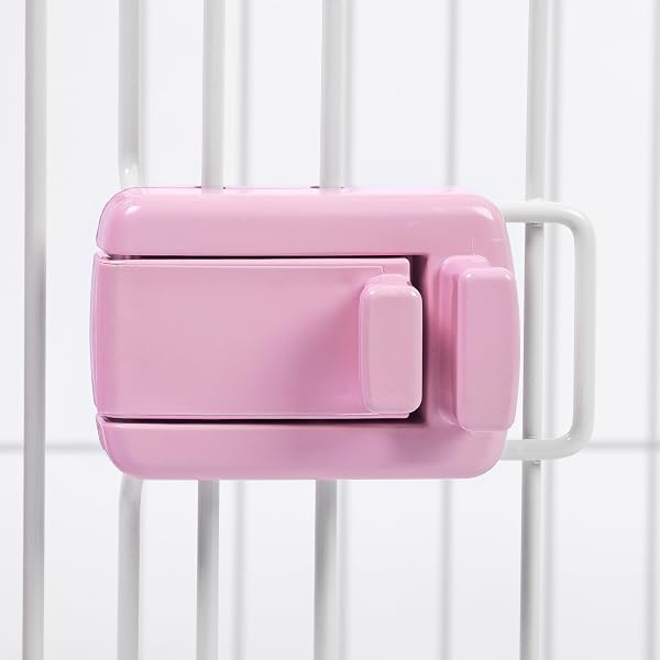 Iris Ohyama Parque para Perros con Puerta y Cerradura, H60cm, Rosa, Jaula Gatos, Vallas, Corralito, para para Interiores, Exteriores, Conejo, Cercado, Corral Perro, Mascotas, rejas, CLS-1130 - 4