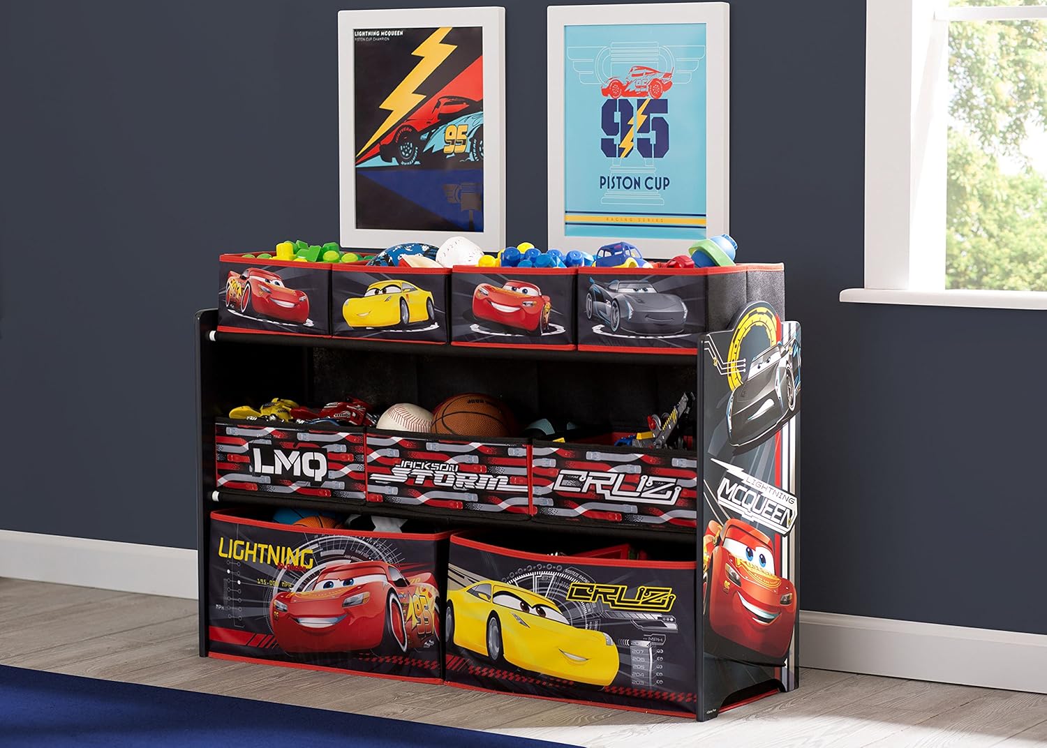 Chеареѕt 🛒 Delta Children Deluxe 9-Bin Toy Storage Organizer, Disney/Pixar Cars