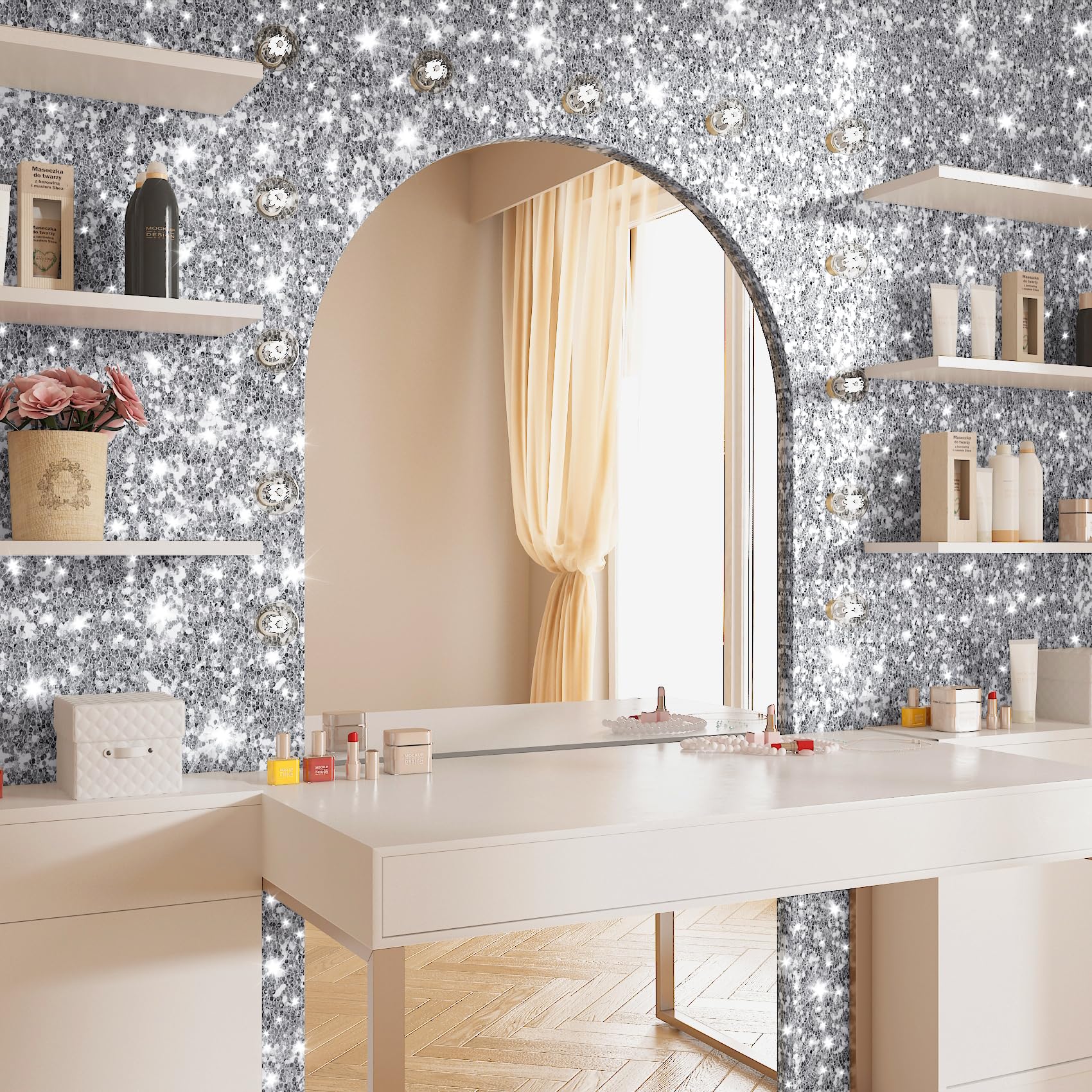 Peel And Stick Glitter Wallpaper