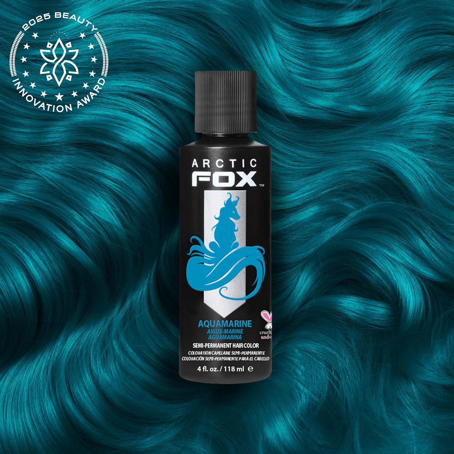 ARCTIC FOX Vegan and Cruelty-Free Semi-Permanent Hair Color Dye (4 Fl Oz, AQUAMARINE) - Image 2