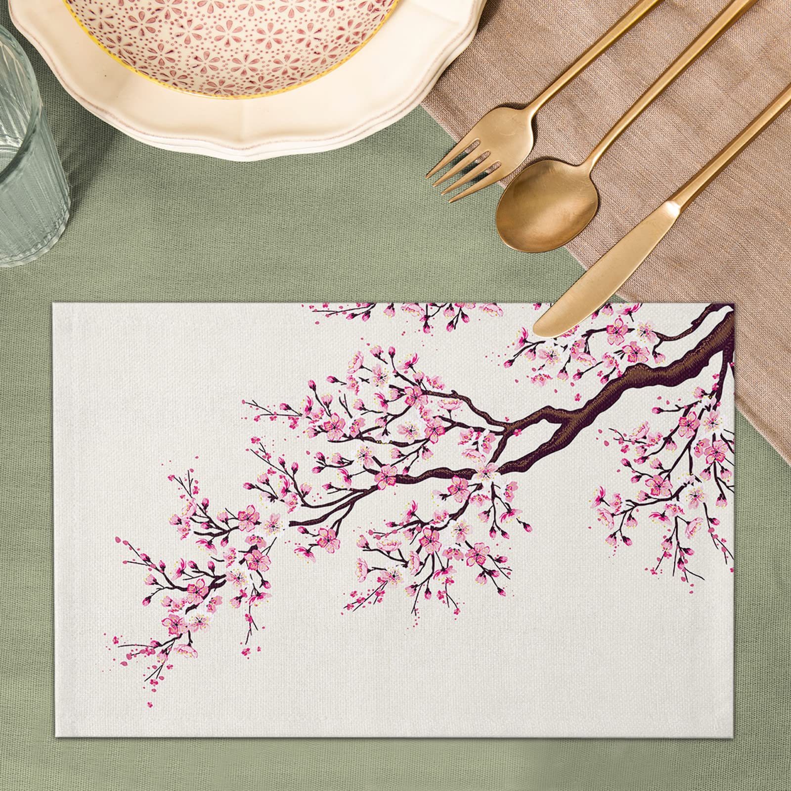 Amazon.com: Japanese Style Set of 6 Placemats Heat-Proof