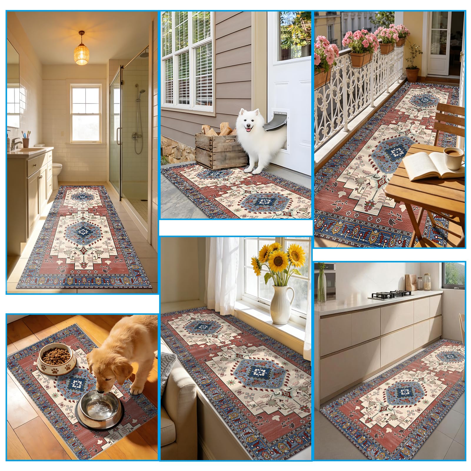 Tapis de Couloir Long, Tapis pour Cuisine Devant évier 90 x 450 cm