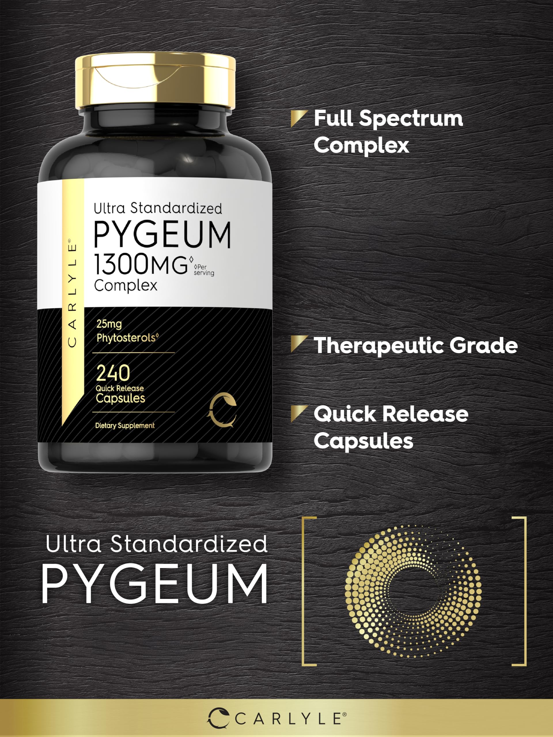 Carlyle Pygeum Arficanum Bark Extract | 240 Capsules — Amazon image 3