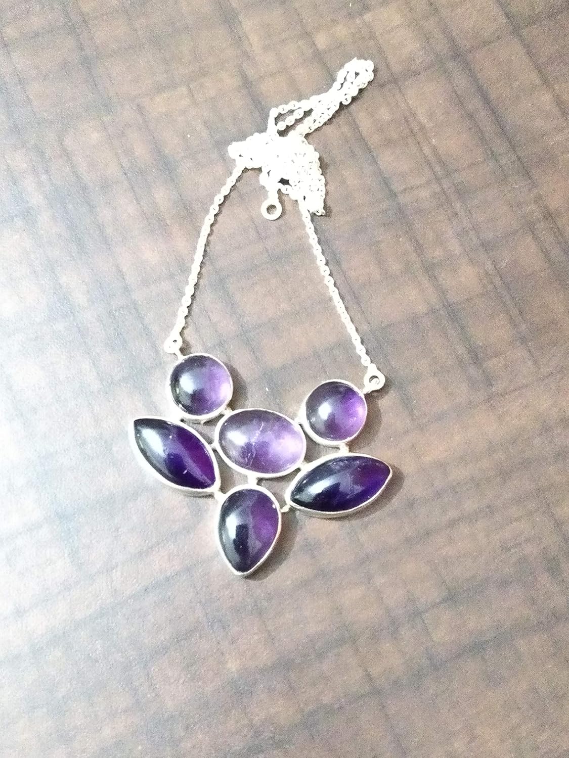 Exquisite 925 Sterling Silver Amethyst Necklace - A Vintage-Inspired Bohemian Gemstone Pendant, Unique Bridesmaids Gift, Healing Crystal Jewelry, Wedding Promise, or Chic Party Wear Accessory for Her