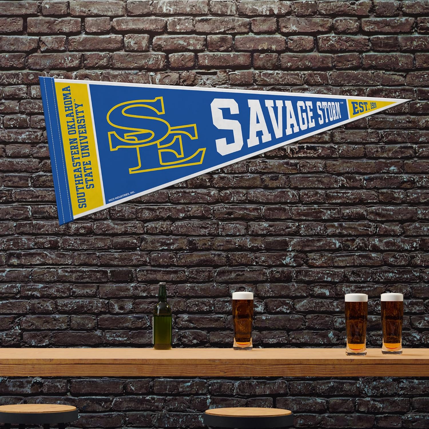 Rico Industries NCAA Southeastern Oklahoma State Savage Storm 12" x 30" Felt Wall Décor Pennant - Great for Home/Bed Room/Man Cave Décor - Image 2