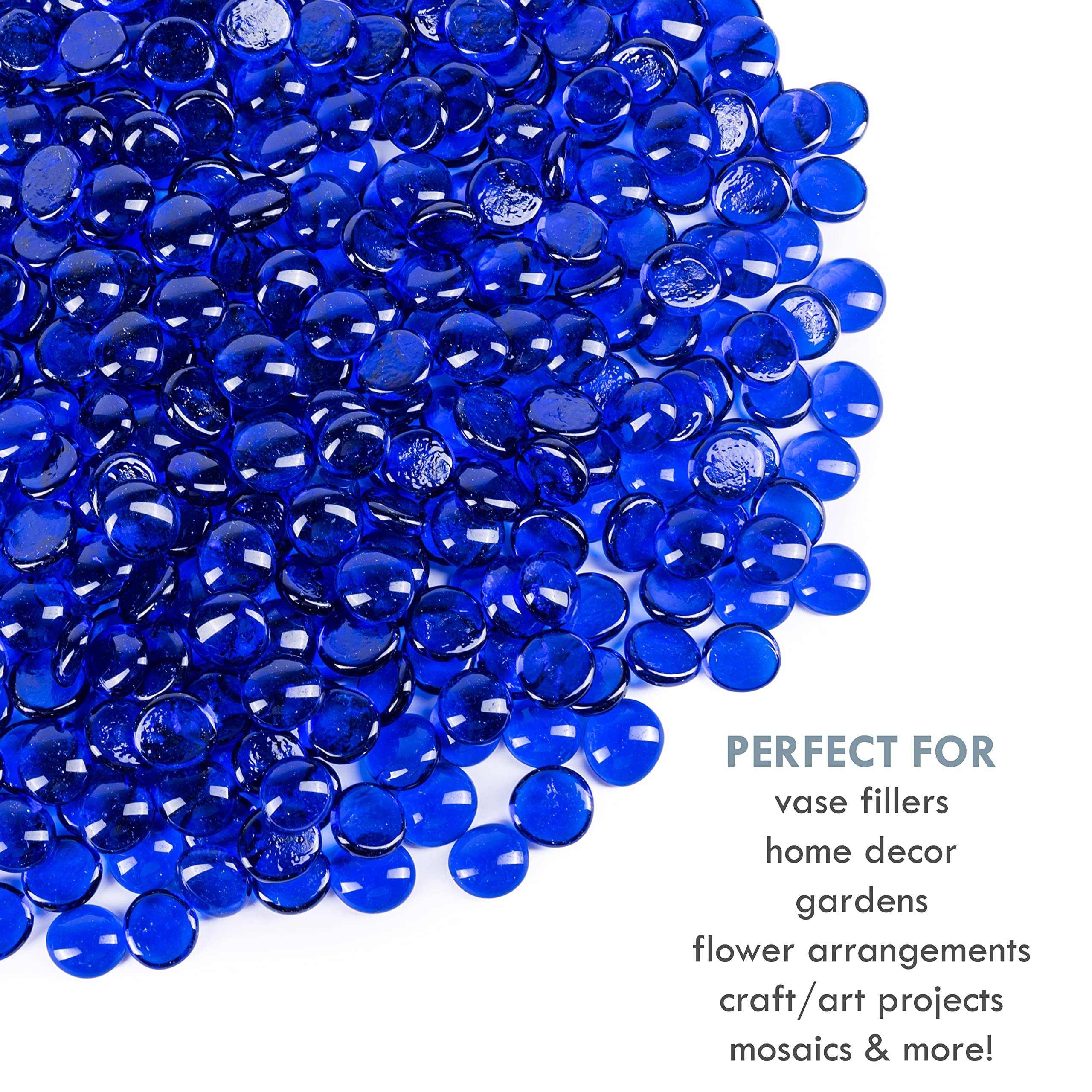 Cobalt Blue Glass Marbles - Vase Filler Stones -5