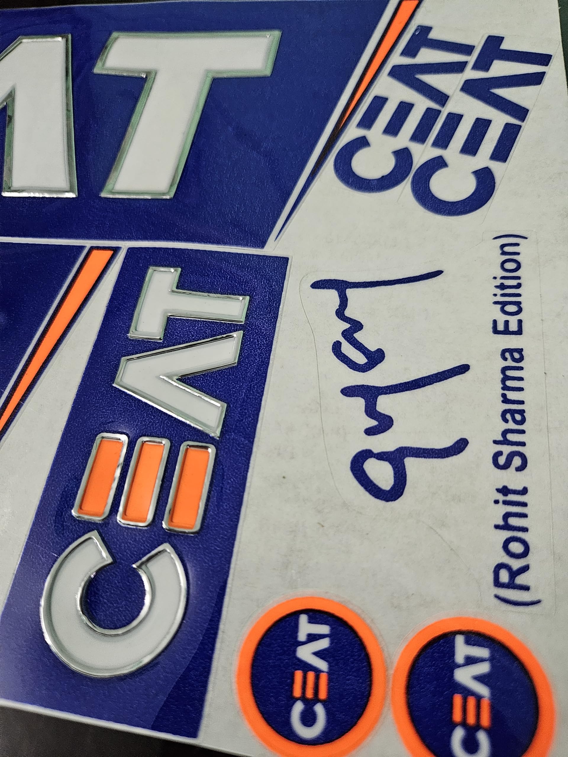 AYN Autocollant 3D en fibre de saule anglais en relief pour batte de cricket, accessoires de sport, CEAT Rohit Sharma