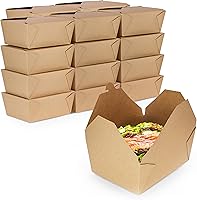 Vista 8 de Fit Meal Prep Paquete de 30 recipientes desechables de 110 onzas para llevar para microondas, cajas de papel kraft para llevar, contenedores