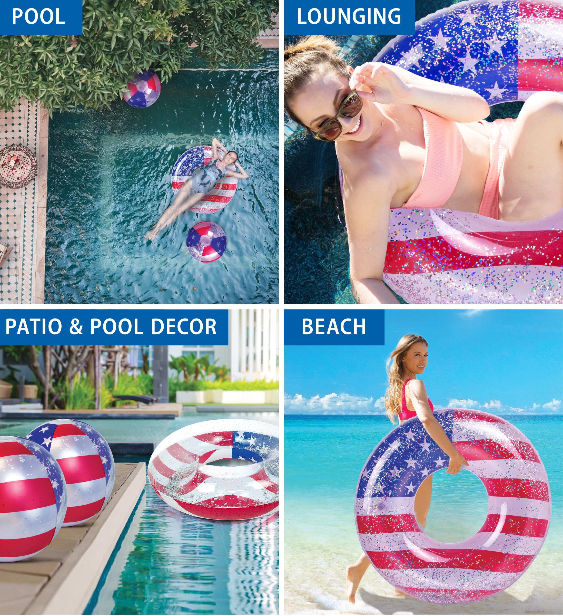 POZA - Rura basenowa z flagą USA